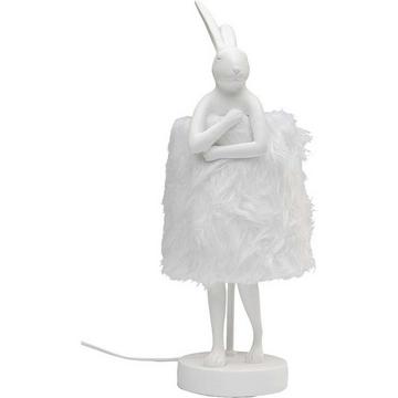 Tischleuchte Animal Rabbit Fur weiss silber 50