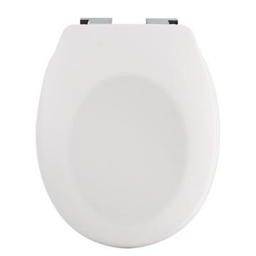 Toilettensitz Duroplast NEELA Mattweiß - Scharniere aus verchromtem ABS