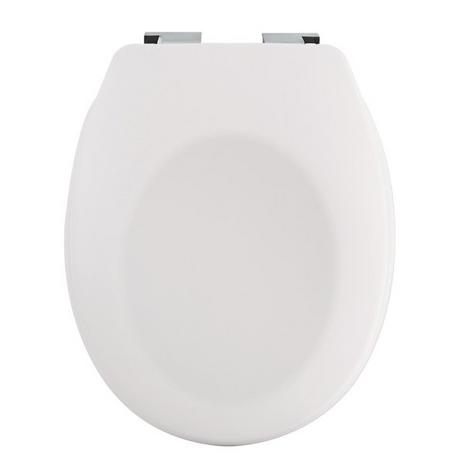 spirella Toilettensitz Duroplast NEELA Mattweiß - Scharniere aus verchromtem ABS  