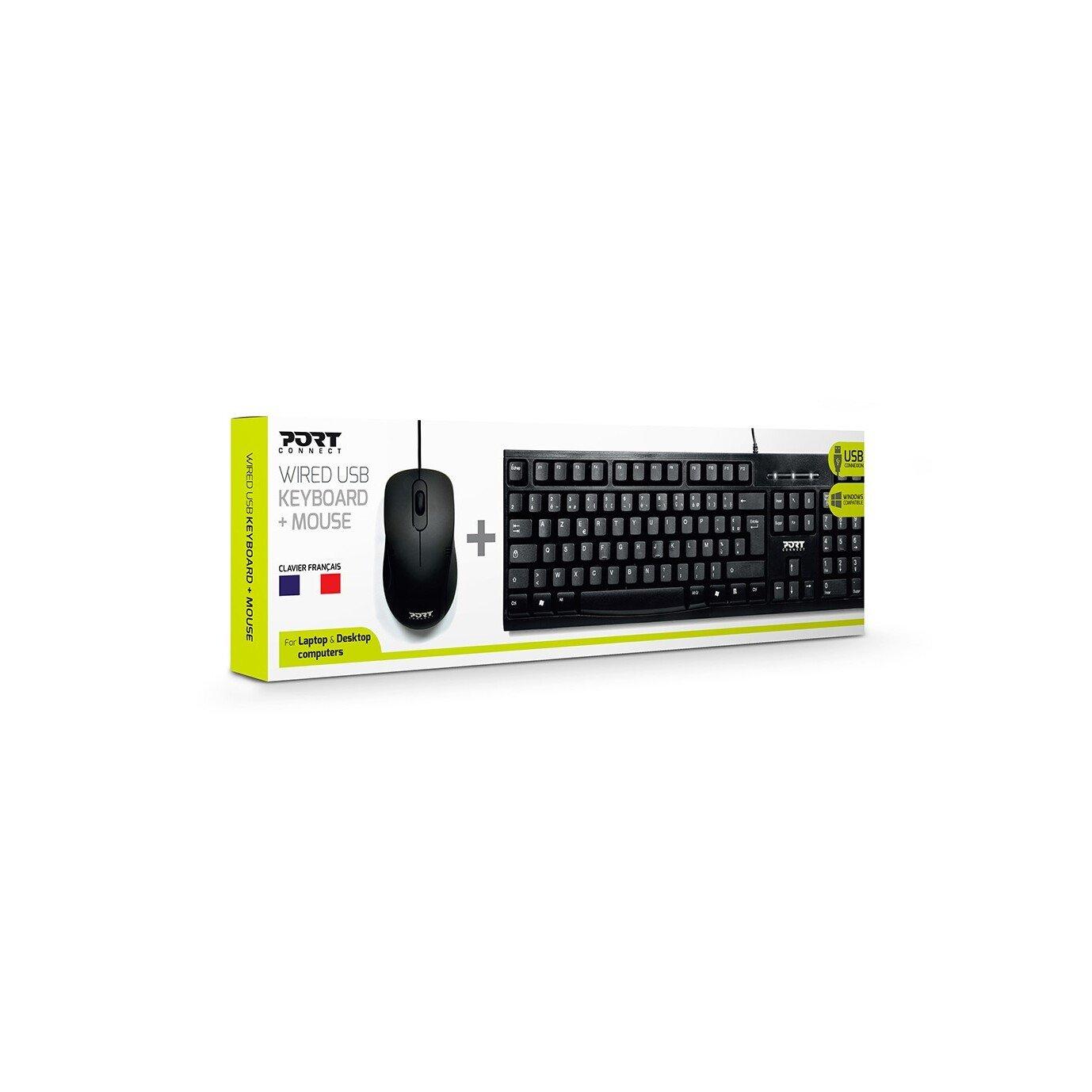 Image of Kabelgebundene Tastatur und Maus usb-a beidhändig optisch 1000 dpi azerty eu