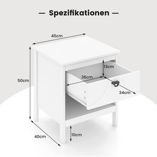 Northio Table de chevet à 2 niveaux avec tiroir et étagère ouverte, table d'appoint, table de chevet en bois, table de canapé  