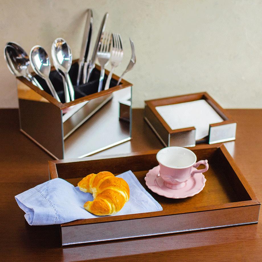 Woodart Porte-couverts Miroir  