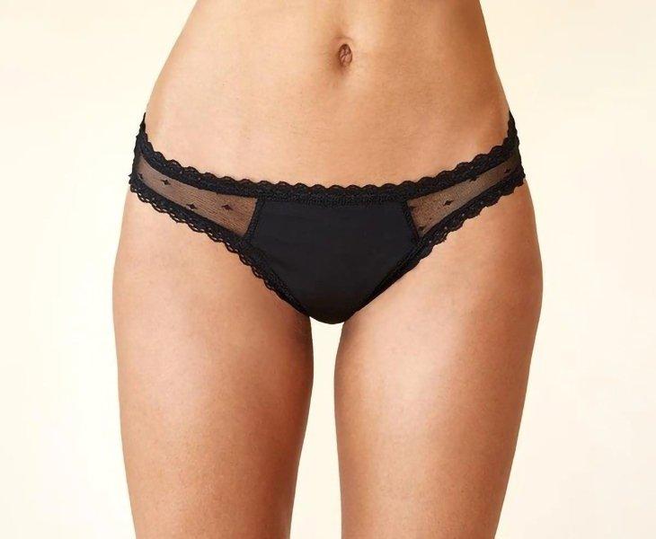 Image of Sexy Periodenslip „bikini Sidonie“ Super Mädchen Schwarz Bedruckt ONE SIZE