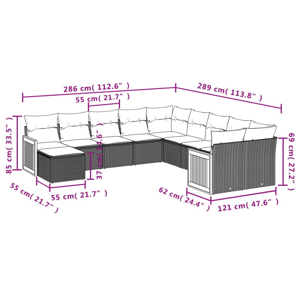 VidaXL Ensemble de canapés de jardin rotin synthétique  