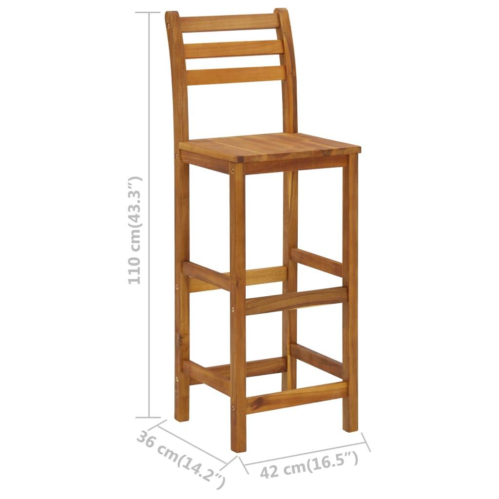 VidaXL Tabouret de bar bois d'acacia  