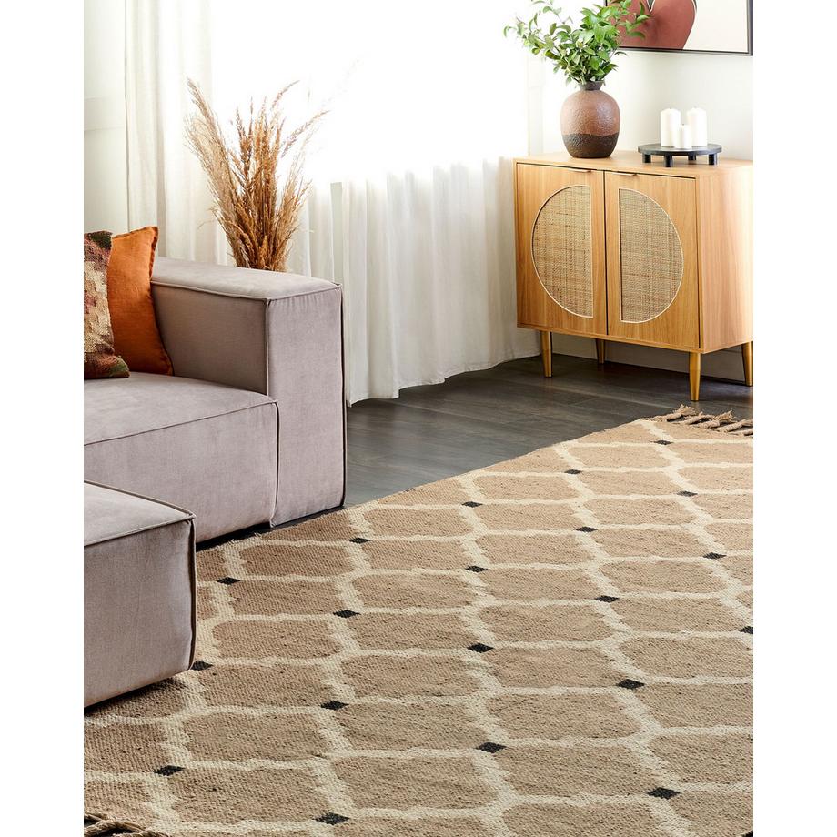 Beliani Teppich aus Jute Landhausstil ORENCIK  