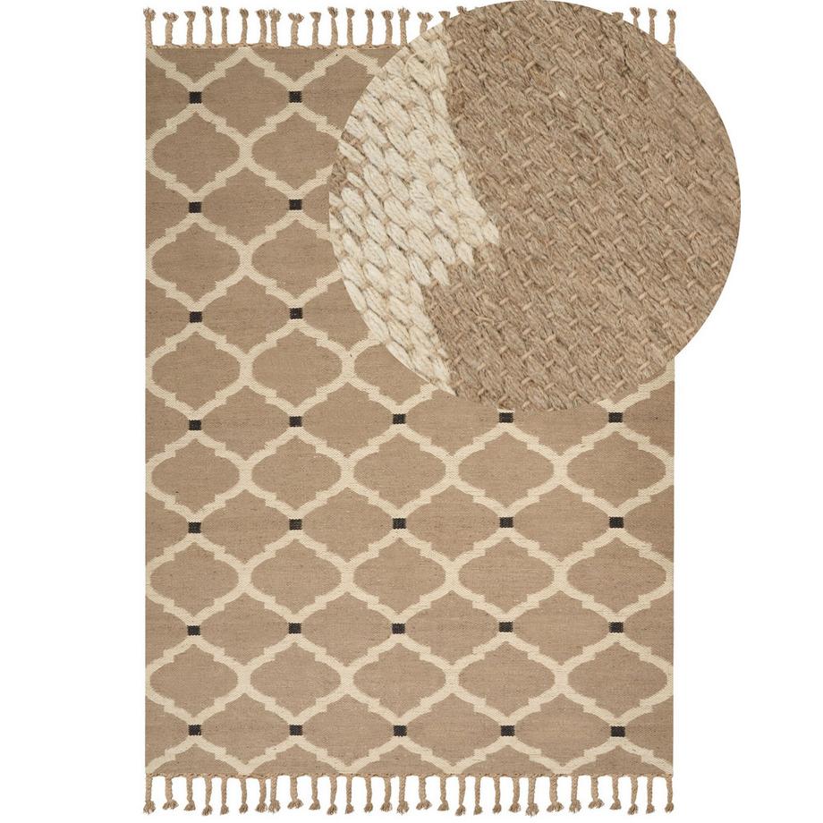 Beliani Teppich aus Jute Landhausstil ORENCIK  