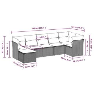 VidaXL Ensemble de canapés de jardin rotin synthétique  