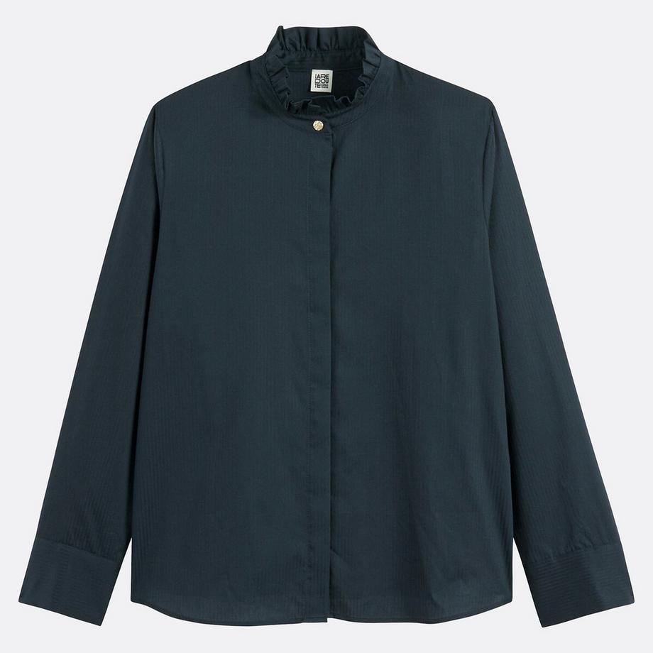 La Redoute Collections Langärmelige Bluse mit gerüschtem Stehkragen  