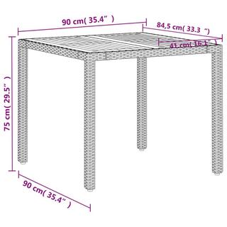 VidaXL Gartentisch poly-rattan  