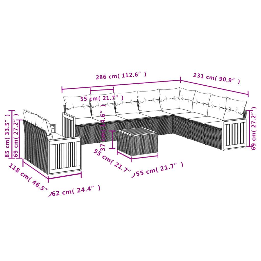 VidaXL Ensemble de canapés de jardin rotin synthétique  