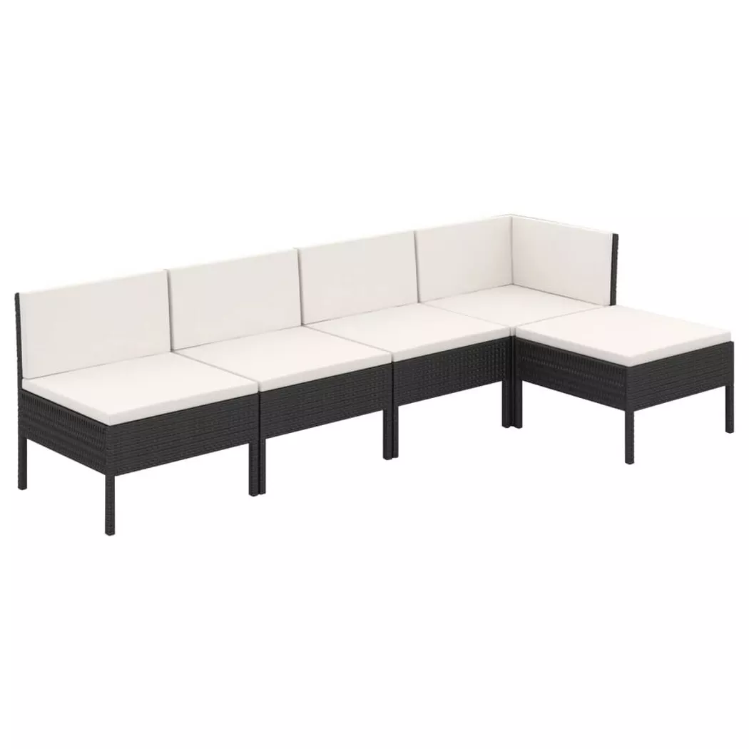 VidaXL - Ensemble de meubles de jardin rotin synthétique, One Size, Noir
