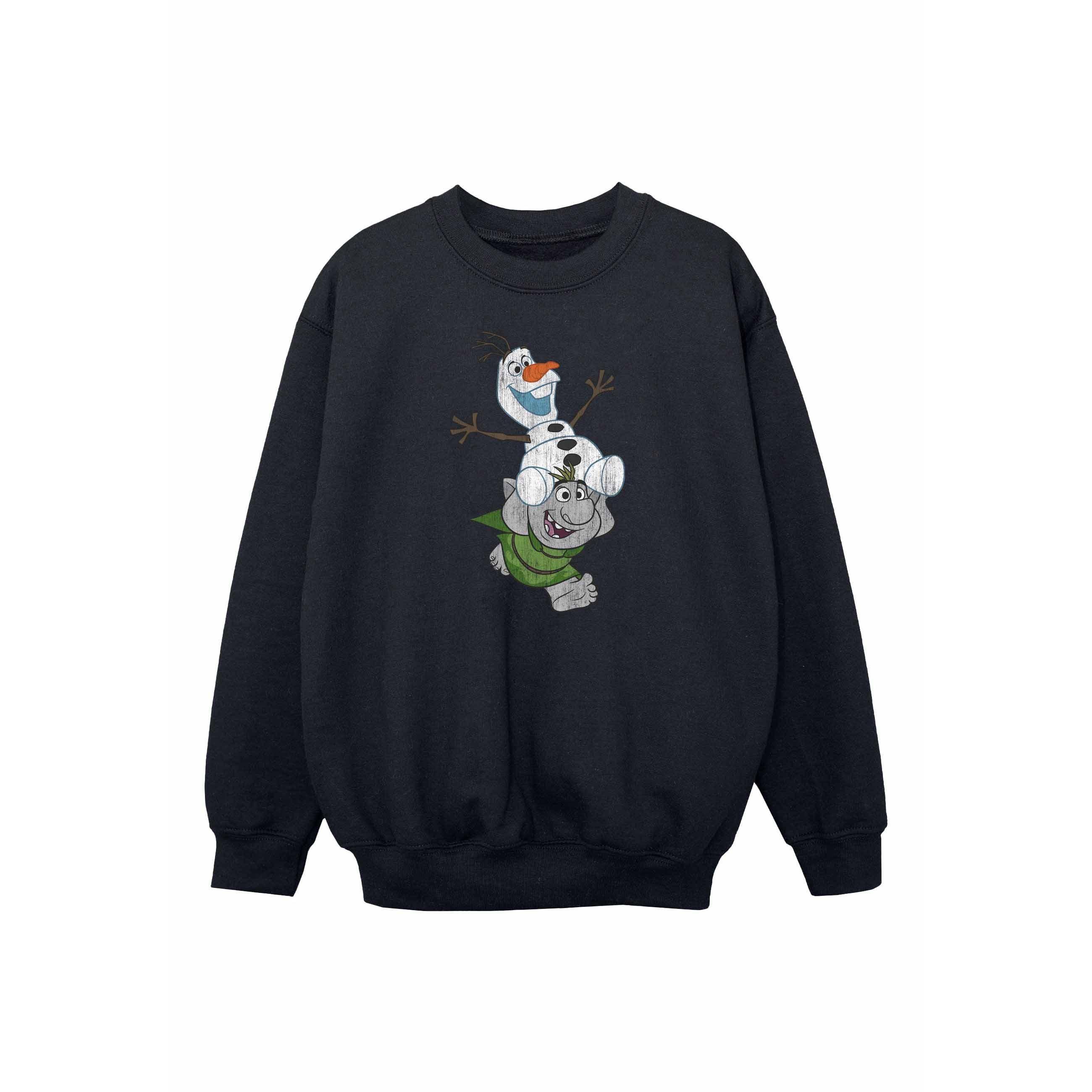 Image of Frozen Olaf And Troll Sweatshirt Unisex Schwarz 152-158