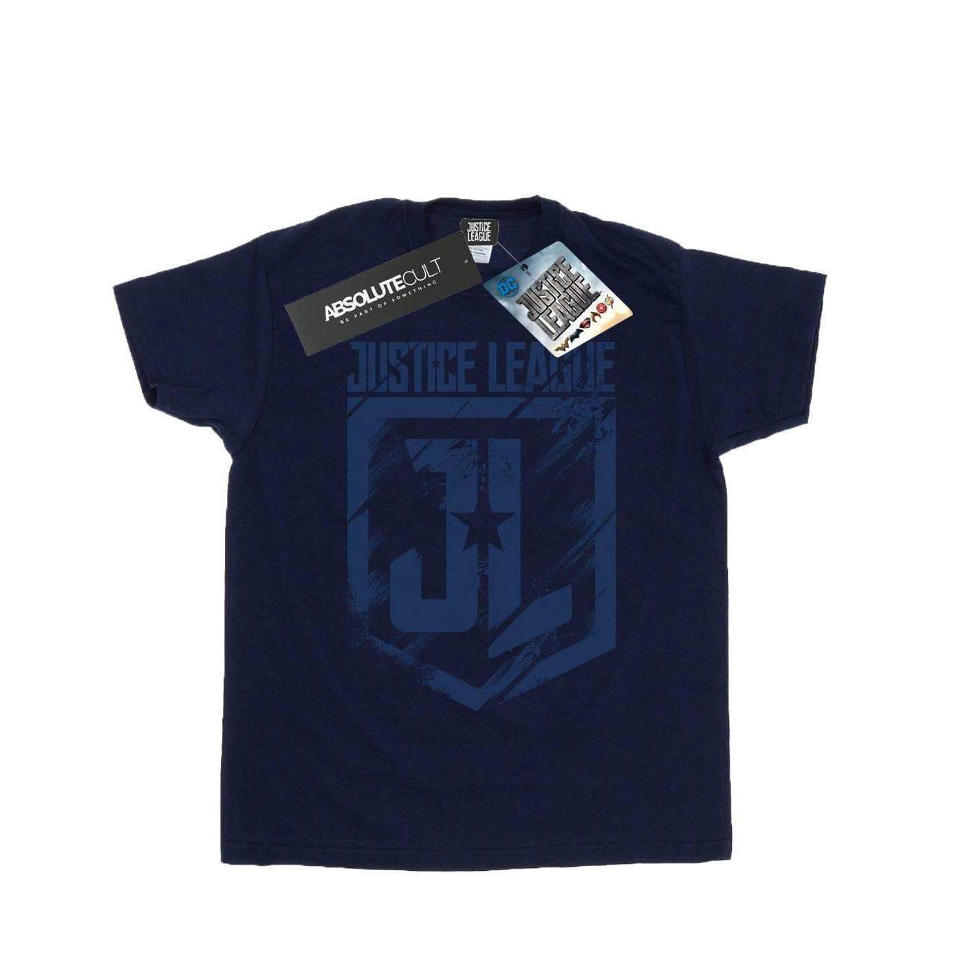 Image of Justice League Movie Indigo Logo Tshirt Herren Marine 3XL