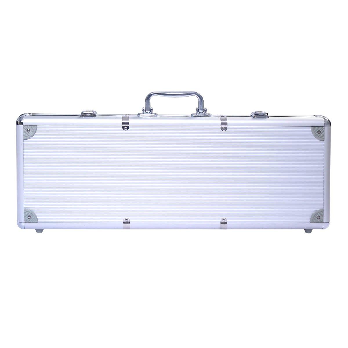 B2X  Pokerset Pokerkoffer 500 Laser-Chips Alukoffer Alu Pokerkoffer + Tuch + 2 Pokerdecks 