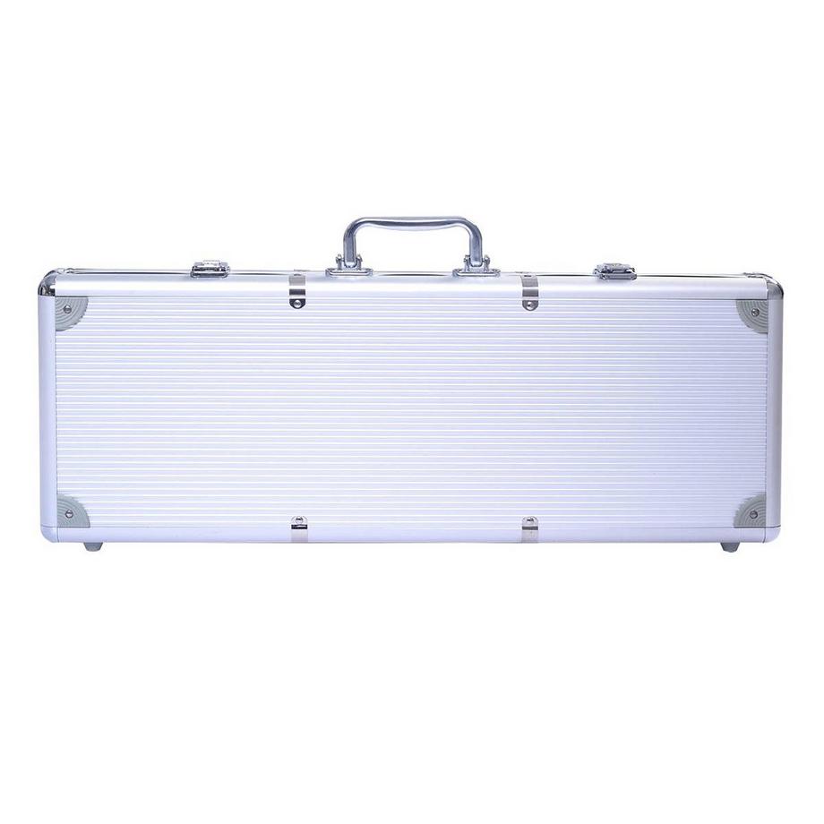 B2X  Pokerset Pokerkoffer 500 Laser-Chips Alukoffer Alu Pokerkoffer + Tuch + 2 Pokerdecks 