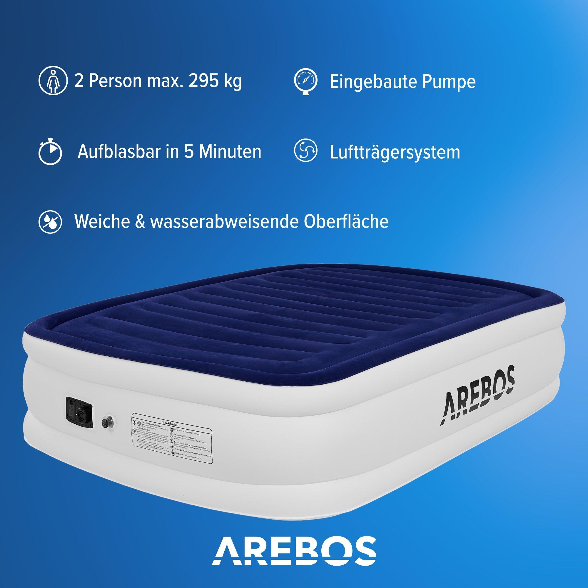 Arebos Luftmatratze selbstaufblasend Gästebett Bett Matratze Luftbett mit Pumpe  