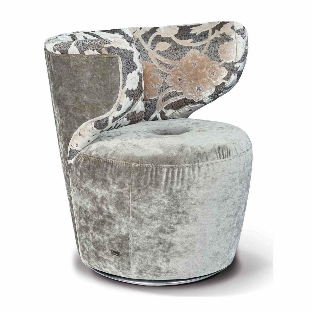 Bretz Möbel Bretz Fauteuil pivotant Croissant frappé arabesque-gris  