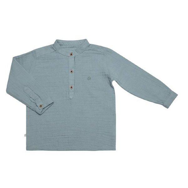 Image of Langarmshirt Muslin Unisex Nebelblau 3-4A