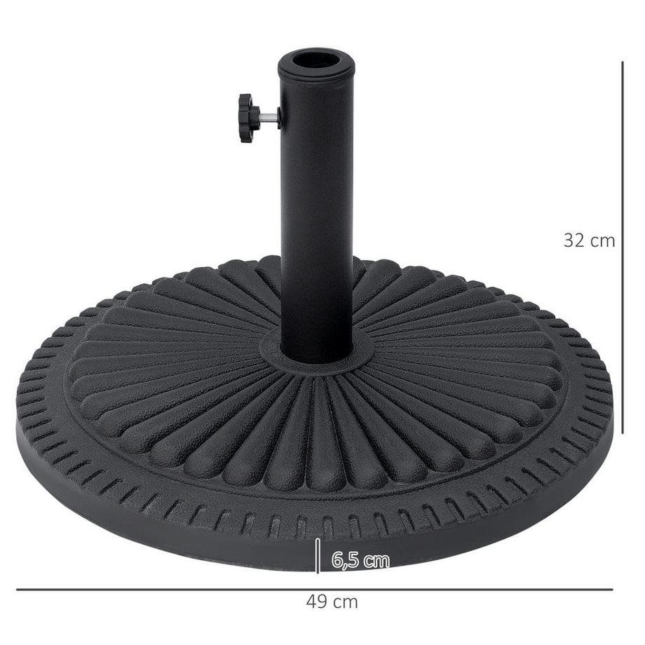 Northio Portaombrellone 14 Kg Portaombrellone Per Ombrellone Pali Rotondi Per Ombrellone 35-48 Mm Base Per Ombrellone Per Giardino Terrazzo Cemento Ø49 Cm  