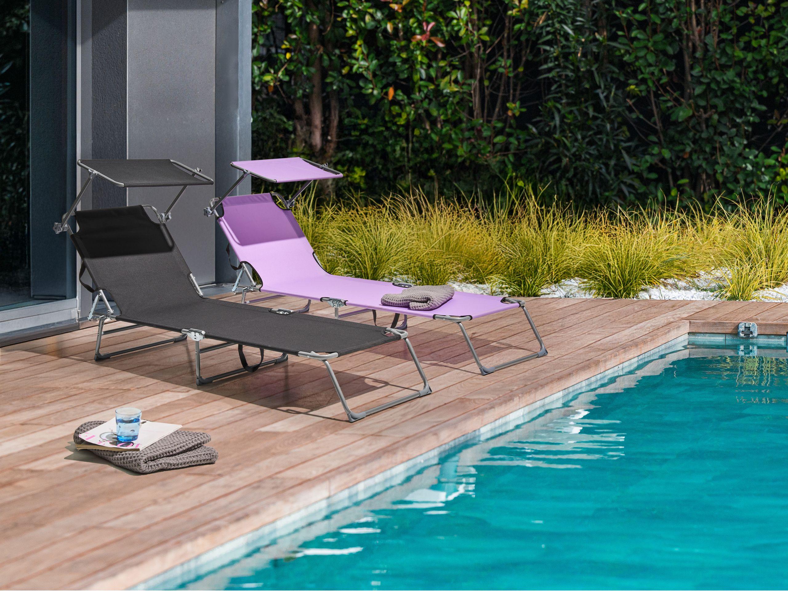 Beliani Sonnenliege aus Stahl Modern FOLIGNO  