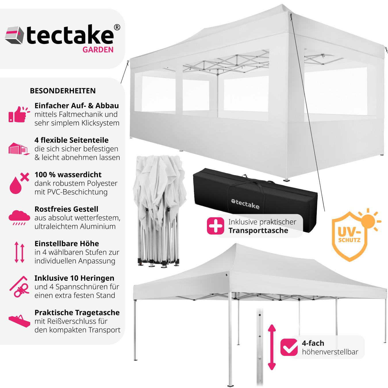 Tectake Tonnelle pliable 3x6 m avec 4 parois  