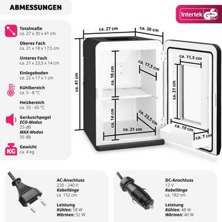 Tectake Tragbarer Mini-Kühlschrank mit 2 in 1 Funktion 27x31x41cm  