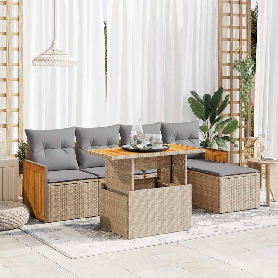 VidaXL Ensemble de canapés de jardin rotin synthétique  