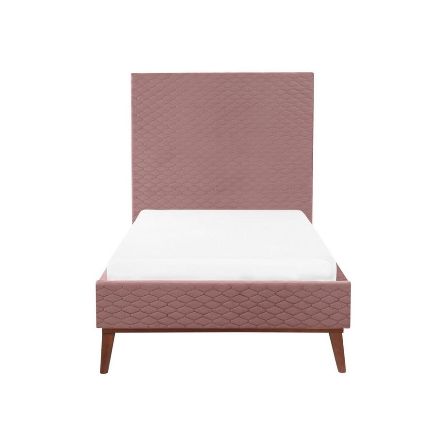 Beliani Lit avec sommier en Velours Rétro BAYONNE  