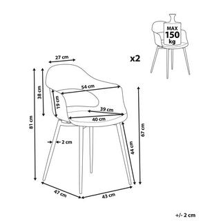 Beliani Set di 2 sedie en Materiale sintetico Scandinavo UTICA  