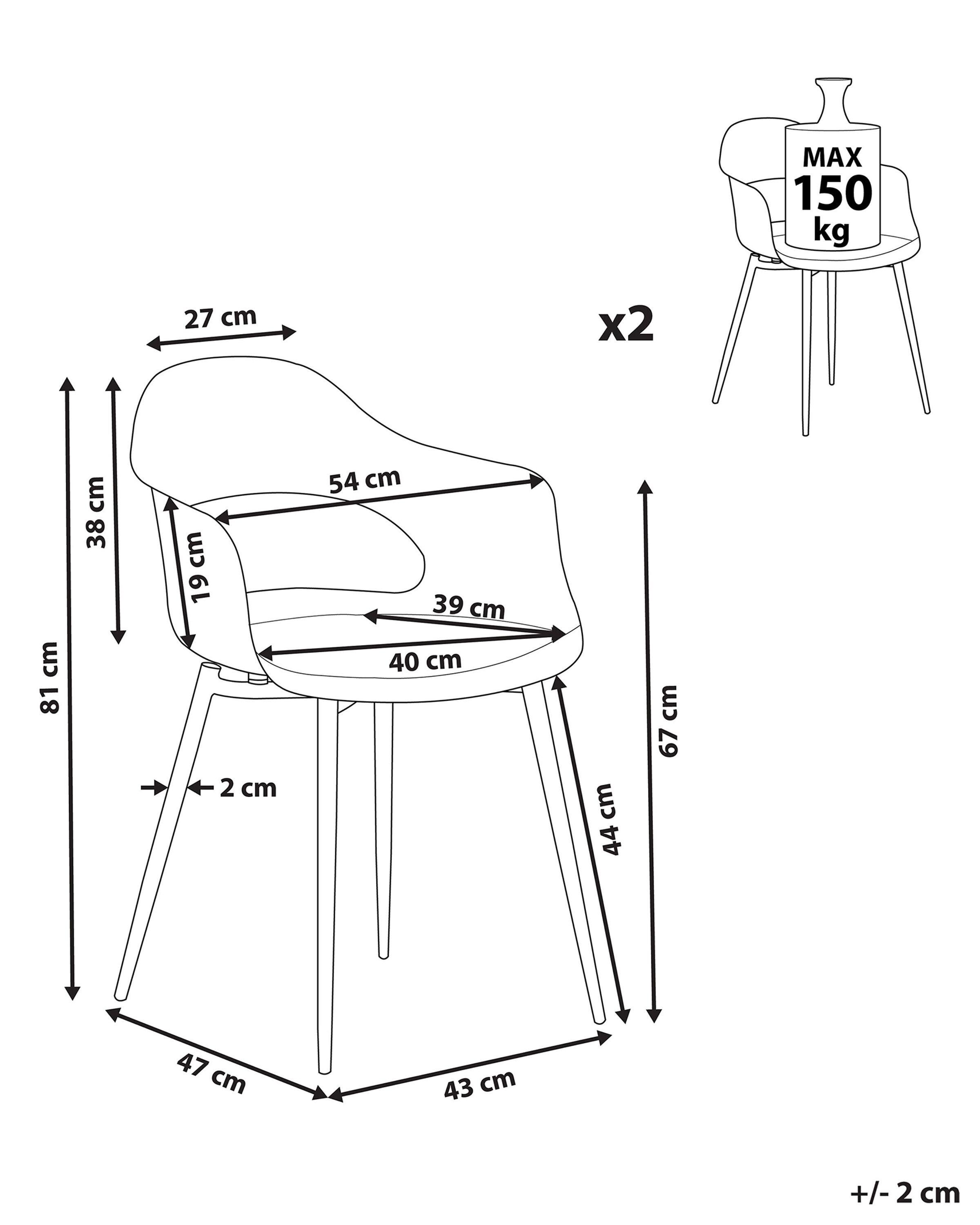 Beliani Set di 2 sedie da pranzo en Materiale sintetico Scandinavo UTICA  