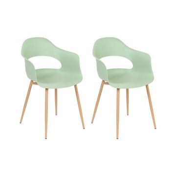 Lot de 2 chaises de salle à manger en Matière synthétique Scandinave UTICA