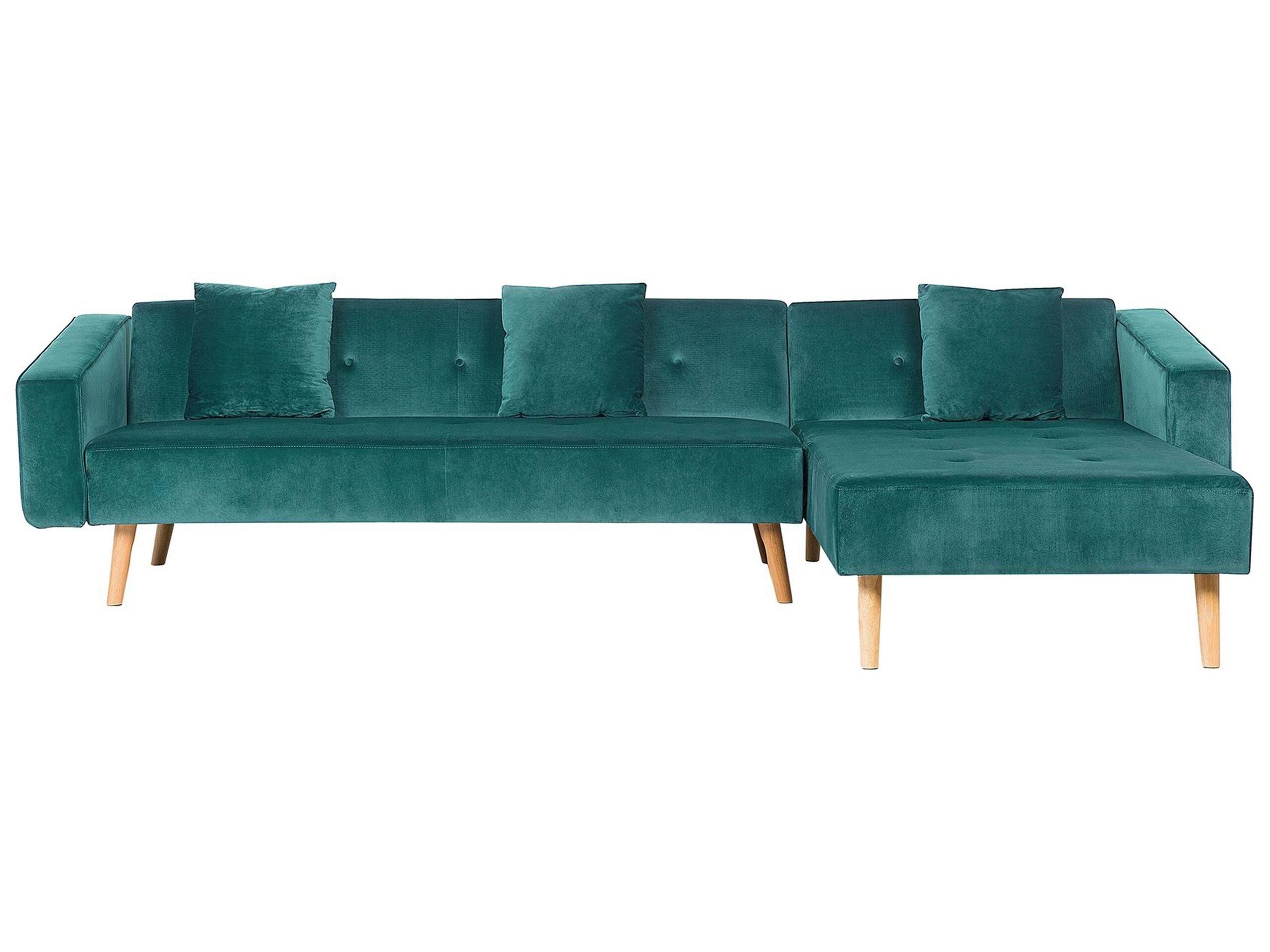 Beliani Ecksofa (L) aus Samtstoff Retro VADSO  