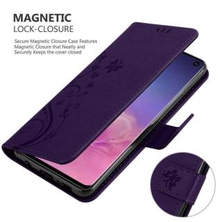 Cadorabo  Housse compatible avec Samsung Galaxy S10 4G - Coque de protection au design floral avec fermeture magnétique, fonction de support et emplacements pour cartes 