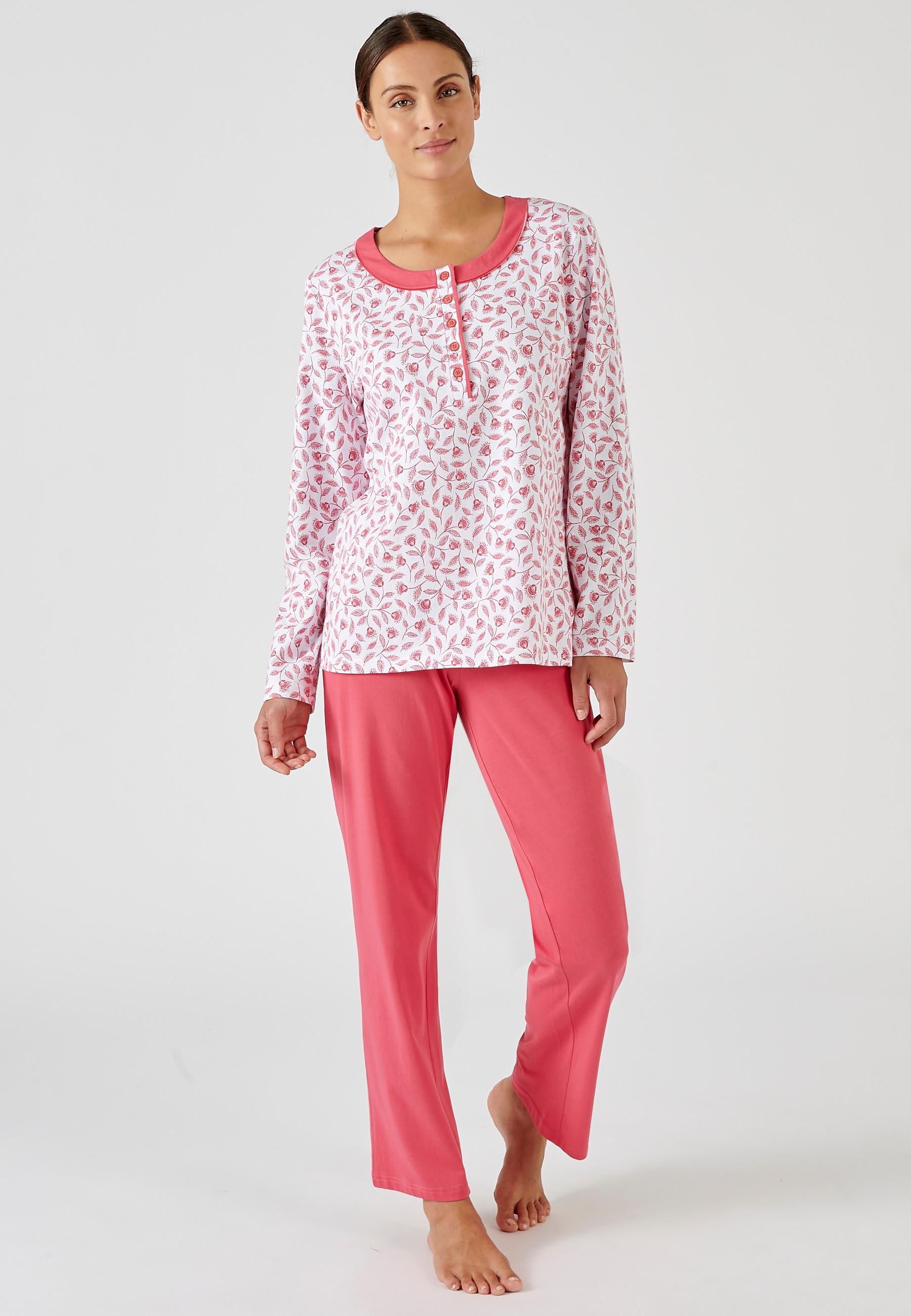 Image of Jersey-pyjama Aus Reiner Gekämmter Baumwolle. Unisex Rot 46/48