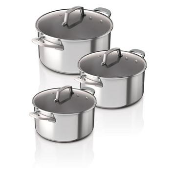 C63000DE Set de 3 casseroles en acier inoxydable