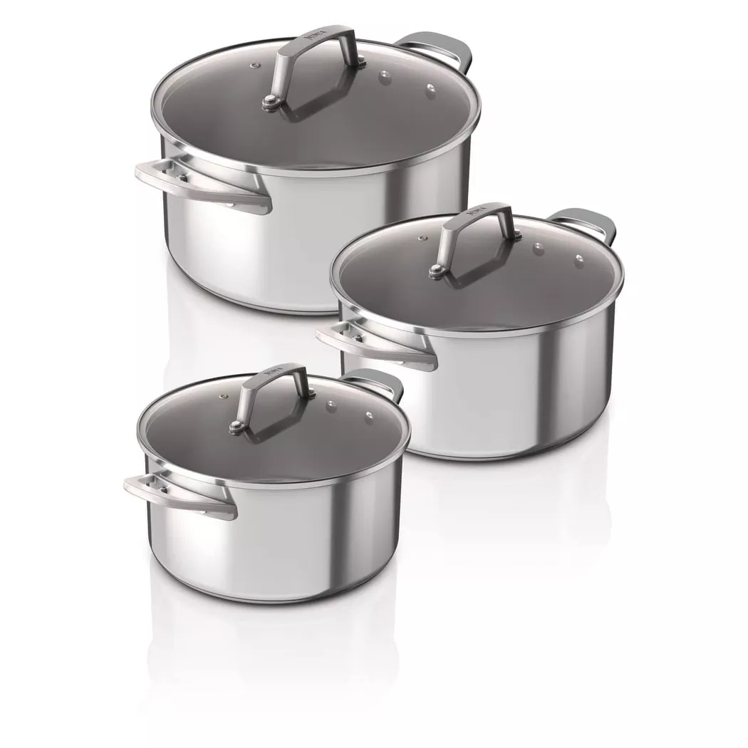 Ninja - C63000DE 3-teiliges Edelstahl-Topfset, One Size, Silber