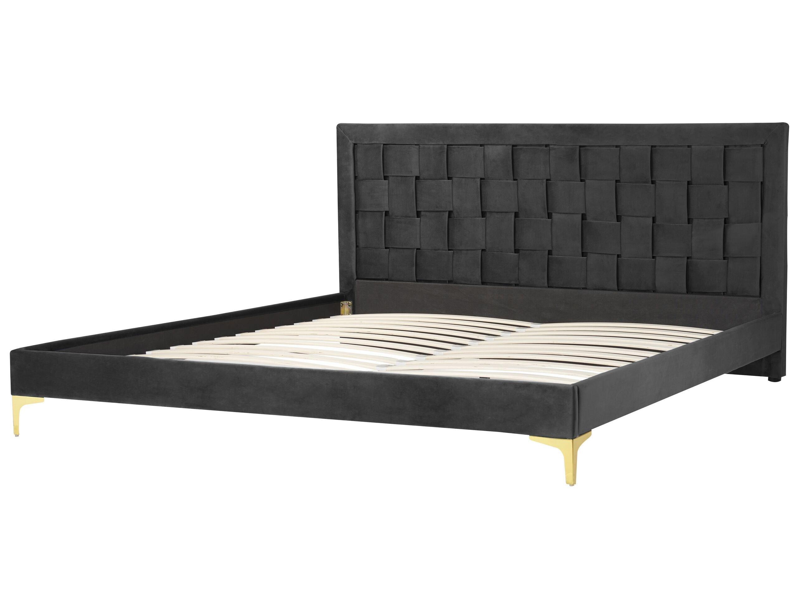 Beliani Bett mit Lattenrost aus Samtstoff Modern LIMOUX  