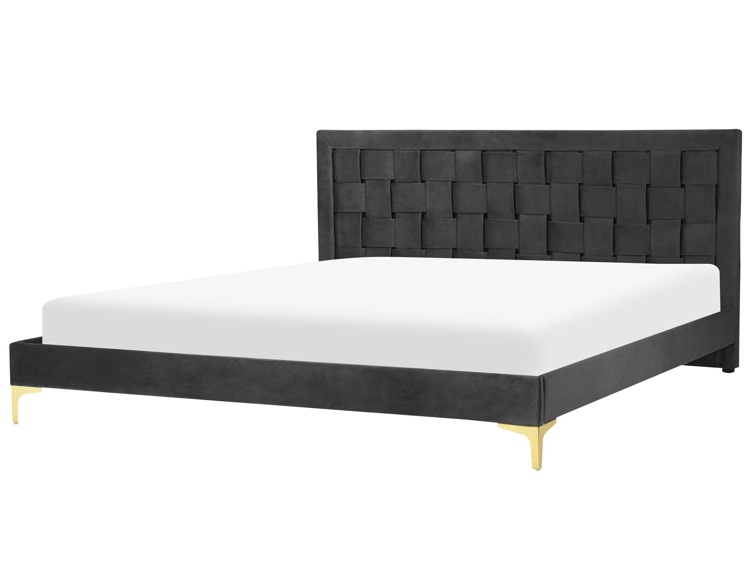 Beliani Bett mit Lattenrost aus Samtstoff Modern LIMOUX  