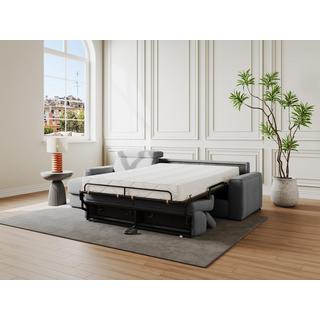 Vente-unique Ecksofa mit Matratze - Ecke wechselbar - Stoff - Grau - Liegefläche 140 cm - Matratze 22 cm - Memory Schaum - VIZIR  