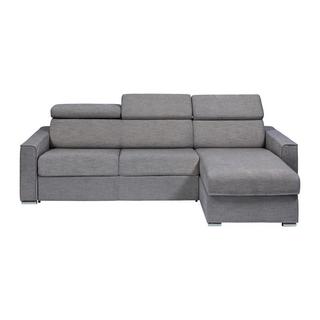 Vente-unique Ecksofa mit Matratze - Ecke wechselbar - Stoff - Grau - Liegefläche 140 cm - Matratze 22 cm - Memory Schaum - VIZIR  