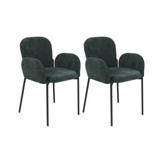 Beliani Lot de 2 chaises en Polyester Rétro ALBEE  