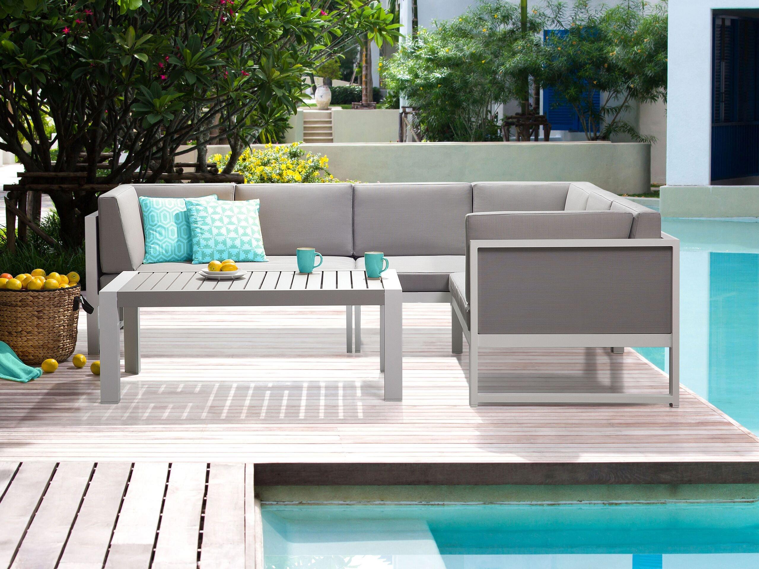 Beliani Set lounge pour jardin en Aluminium Moderne CASTELLA  