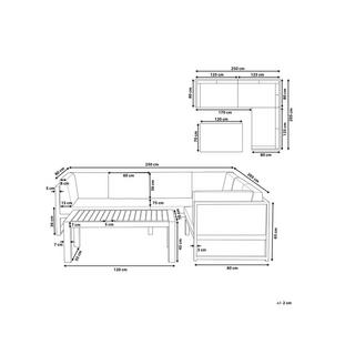 Beliani Set lounge pour jardin en Aluminium Moderne CASTELLA  