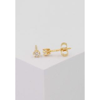 MUAU Schmuck  Clous d'oreilles solitaires 6 poignées en or jaune 750 diamants 0,15ct. 5mm 