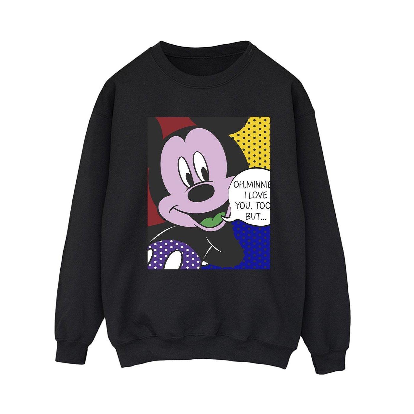 Image of Mickey Mouse Oh Minnie Pop Art Sweatshirt Damen Schwarz S