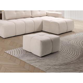 Vente-unique Hocker quadratisch - Stoff - Beige - TRIMALDI  