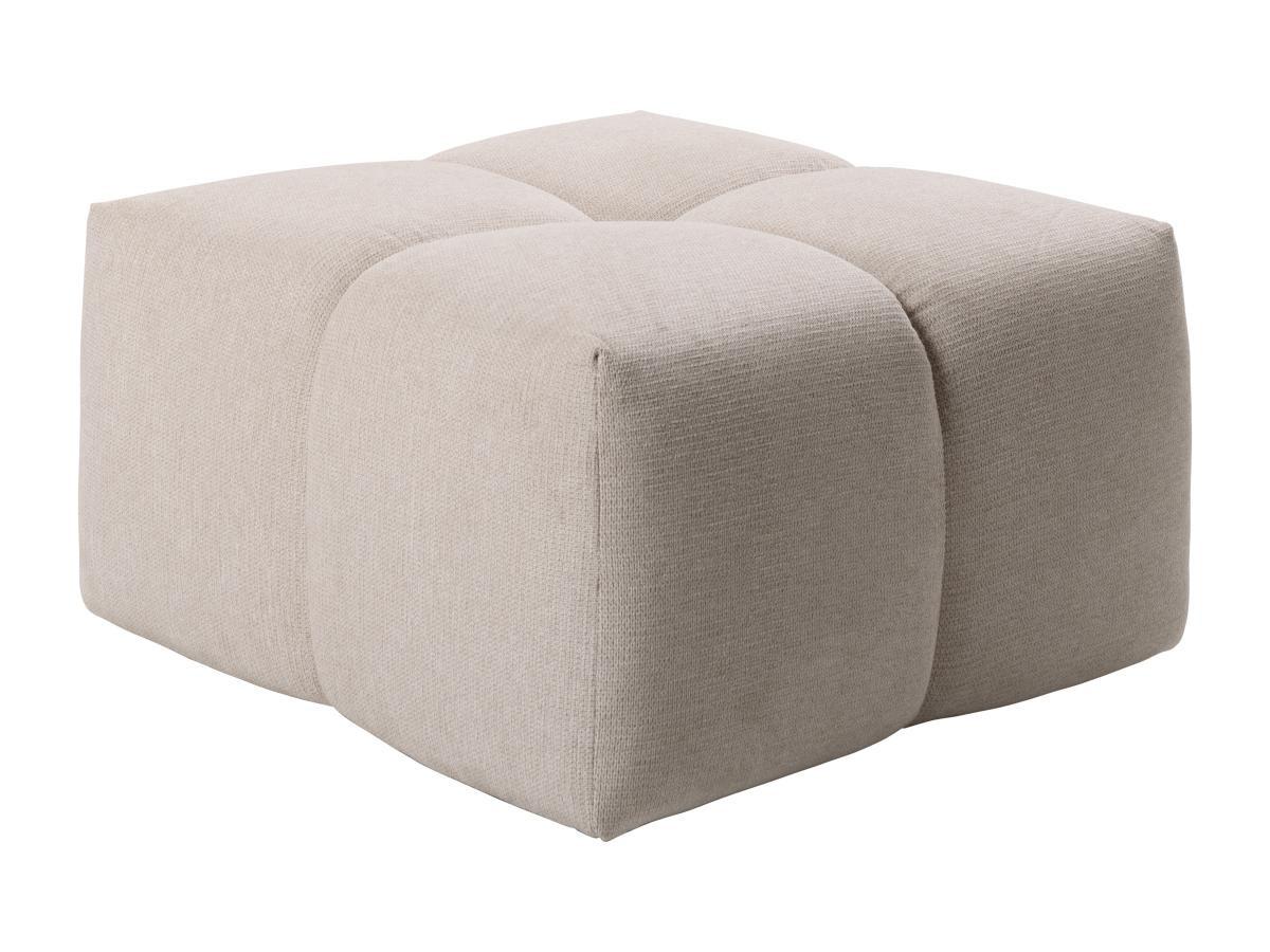 Vente-unique Hocker quadratisch - Stoff - Beige - TRIMALDI  