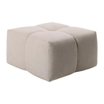 Pouf carré en tissu texturé beige TRIMALDI