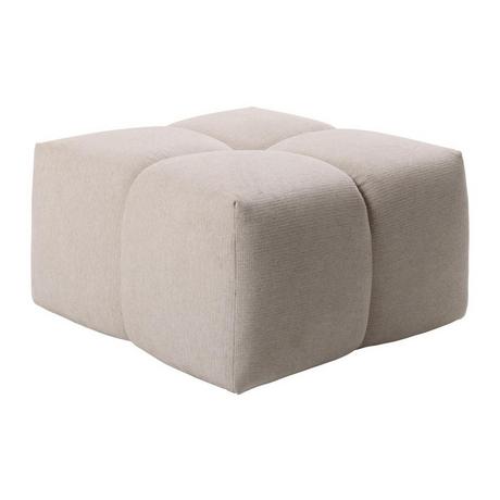 Vente-unique Hocker quadratisch - Stoff - Beige - TRIMALDI  